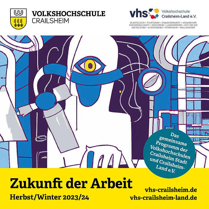 Titelseite Programm vhs Crailsheim Herbst/Winter 2023/24 für Instagram