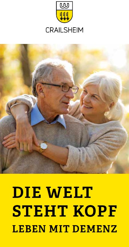 Titelbild Flyer Veranstaltungsreihe "Die Welt steht Kopf - Leben mit Demenz" (Symbolfoto: Älteres Paar)
