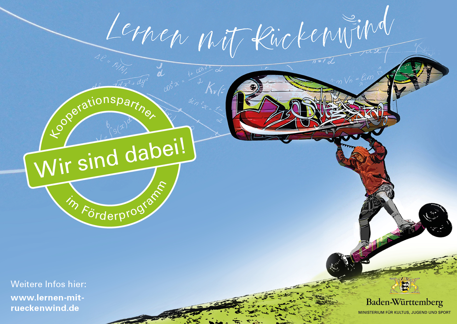 Logo Förderprogramm "Lernen mit Rückenwind" für Kooperationspartner