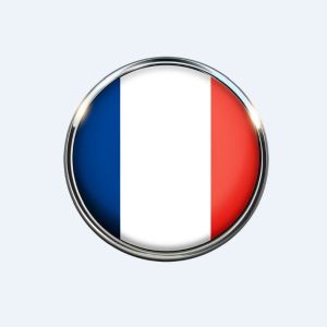Button mit französischer Flagge (Symbolfoto)